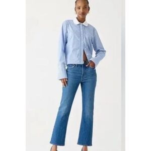 J. Crew 9" Demi Bootcut Crop Dark Wash Jeans Size 33